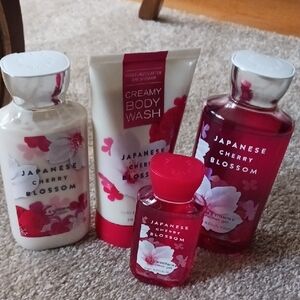 Bath & Body Works Japanese Cherry Blossom. Three Full Size, 1 Travel Size.